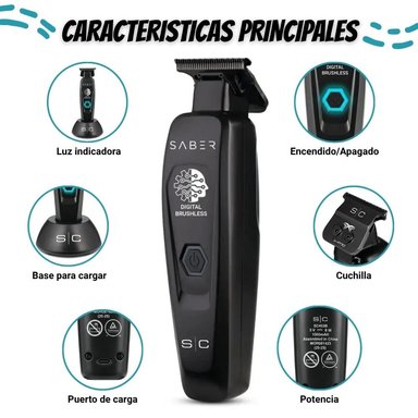 TRIMMER CORDLESS STYLECRAFT SABER BLACK - SC403B - 4
