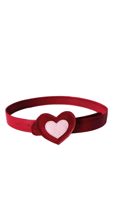 CINTURÓN DE CUERO REGULABLE AMORETTE ROJO