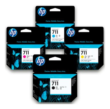 KIT CARTUCHO DE TINTA HP 711 NEGRO 80ML Y COLORES 29ML - 1