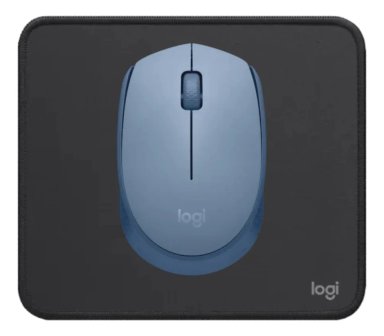 MOUSE LOGITECH M170 AZUL ACERO + MOUSEPAD LOGITECH NEGRO - 1
