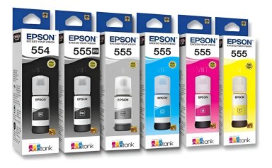 KIT DE TINTAS DE COLOR EPSON T554 T555 PARA ECOTANK L8160 L8180 - 1