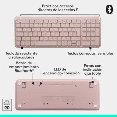 TECLADO K250 Y MOUSE M170 Y PAD MOUSE LOGITECH ROSA - 4