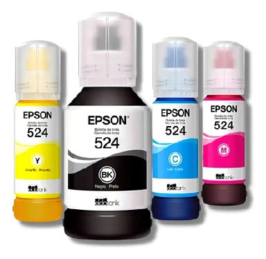 PACK DE TINTAS EPSON T524 ORIGINAL PARA ECOTANK L6490 L15150 L15160 KIT CMYK - 1