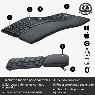 TÍTULO SEO: LOGITECH ERGO K860 Y MOUSE LIFT VERTICAL - KIT DE ERGONOMÍA AVANZADA - 4