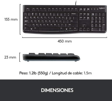 TECLADO USB LOGITECH K120 CON DISEÑO RESISTENTE A SALPICADURAS - 7
