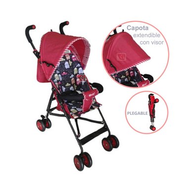 COCHE BASTÓN PARAGUA FRESH STYLE ROJO
