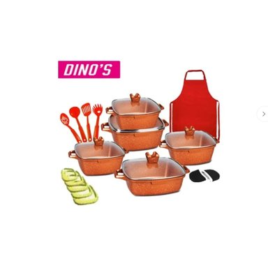 JUEGO DE OLLAS VL-SQP-11 ULTRA GRANITO VALESKA 10PCS ROCA VOLCANICA ROSADO