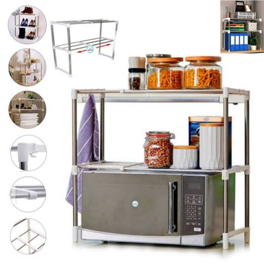 ESTANTE ACERO INOXIDABLE EXPANDIBLE MULTIFUNCIONAL 2 NIVELES