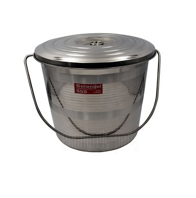 BALDE ACERO INOXIDABLE CON TAPA 12 L.