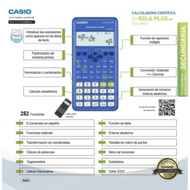 Calculadora Científica Casio FX-82LA PLUS-2 BU – Azul - 5
