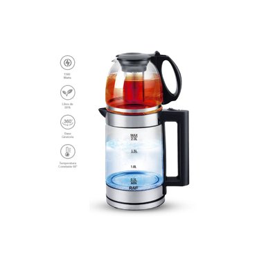 HERVIDOR ELÉCTRICO UNIVERSAL 1500 W 2 L +TETERA INFUSORA 2 EN 1 1500W