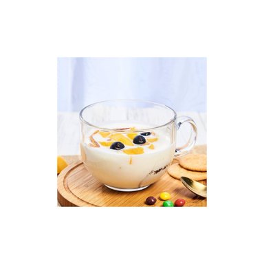 JUEGO DE 6 TAZAS CON MANGO TRANSPAREN VIDRIO