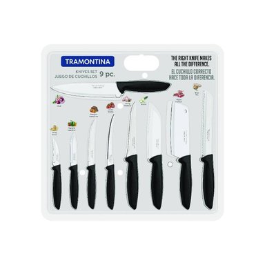 SET DE CUCHILLOS TRAMONTINA 23498/050 ACERO PLENUS X 9 PIEZAS