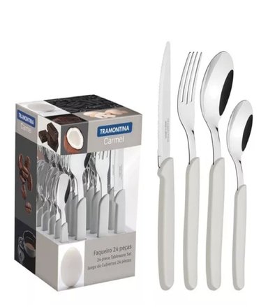 PACK 24 ACCESORIOS COCINA TRAMONTINA PZ BLANCO CUBIERTOS CARMEL