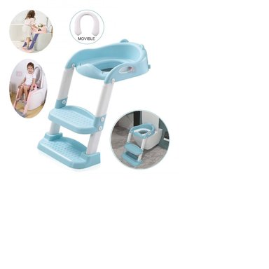 ASIENTO ENTRENAMIENTO PARA NIÑOS CON ESCALERA CELESTE