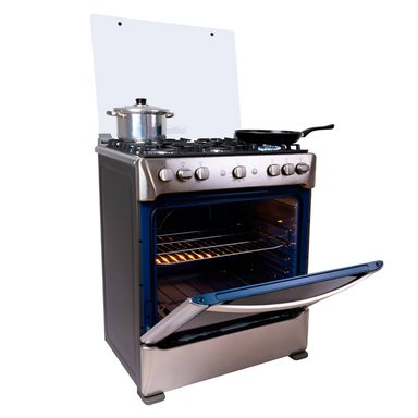 COCINA A GAS INDURAMA 6 HORNILLAS PARMA ZAFIRO CROMA - 3