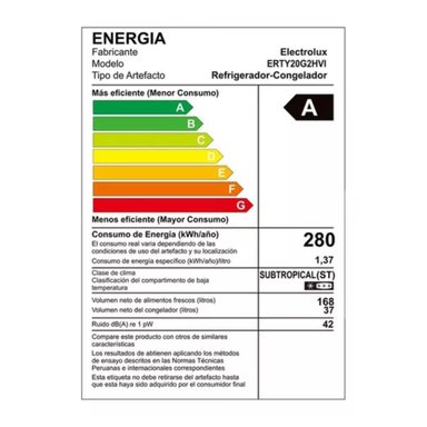 REFRIGERADORA ELECTROLUX TOP FREEZER NO FROST 205LT DOS PUERTAS ERTY20GHZHVI- GRIS - 4