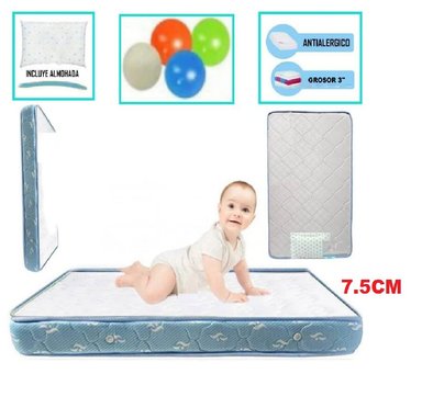 COLCHÓN PARA CUNAS PACK PAY DE 3' AZUL