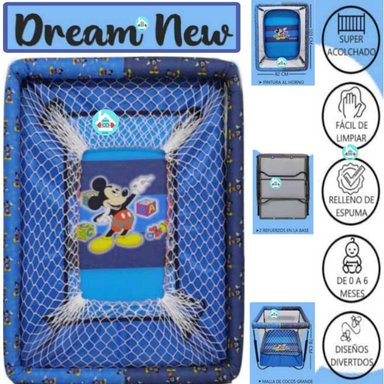 CORRAL PARA BEBE PLEGABLE DREAM NEW AZUL