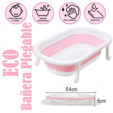 TINA BAÑERA PLEGABLE RESISTENTE ECO ROSADO
