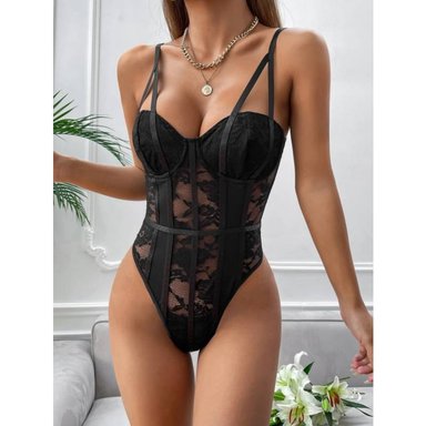 BODY MUJER NEGRO ENCAJE GABRIELA