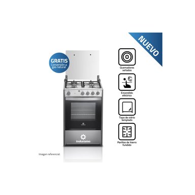 COCINA INDURAMA CORUÑA 4 HORNILLAS CROMA