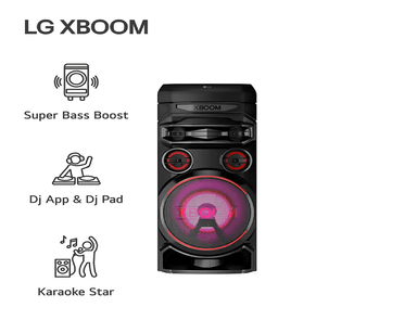 PARLANTE TORRE SONIDO BLUETOOTH LG RNC7 XBOOM KARAOKE MAS MICROFONO NEGRO - 1