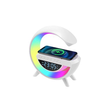 PARLANTE BLUETOOTH UNIVERSAL 6 EN 1 G LUZ LED CARGA INALAMBRICA RELOJ - 1