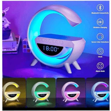 PARLANTE BLUETOOTH UNIVERSAL 6 EN 1 G LUZ LED CARGA INALAMBRICA RELOJ - 2