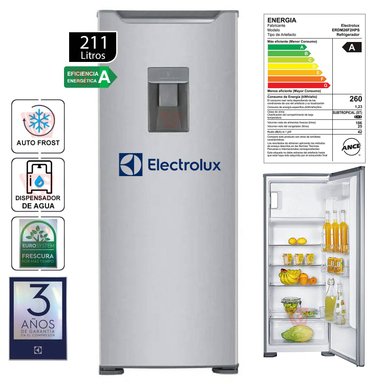 REFRIGERADORA ELECTROLUX FROST 211L GRIS ERDM26F2HPS