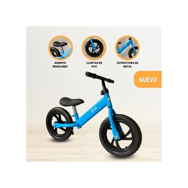 Bicicleta de Equilibrio Aro 12 PVC - Celeste - 1