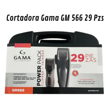 MAQUINA DE CORTAR CABELLO GAMA MAQUINACLIPPER-GM566 POWER PACK GM566 29 PIEZAS