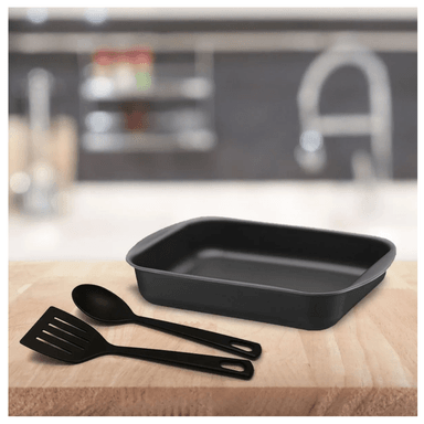 ASADERA TRAMONTINA NEGRO GRAFITO BANDEJA RECTANGULAR ANTIADHERENTE STARFLON MAX 45 CM