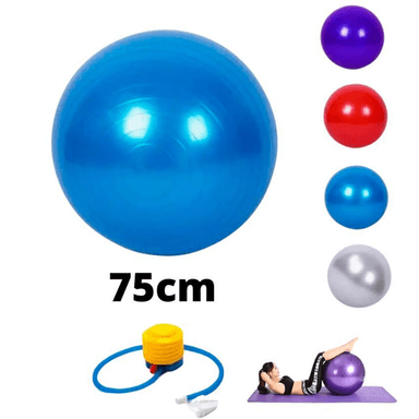 PELOTA YOGA FITNESS PILATES 75 CM + INFLADOR GRATIS OFERTA