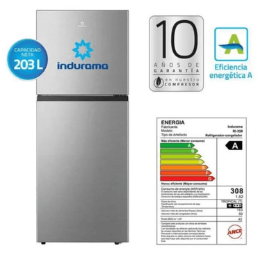 REFRIGERADORA INDURAMA TOP FREEZER 203L RI-359I CROMA