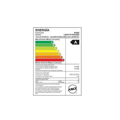 LAVADORA MABE 10 KG SUPERIOR AQUA SAVER GREEN CARGA LMAP1015WGBB0 10 KG LMAP1015WGBB0 - 6