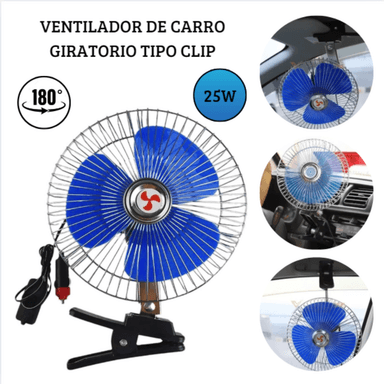 VENTILADOR DE TECHO 25 WATTS GIRATORIO TIPO CLIP AUTOS CAMIONETAS BLUE