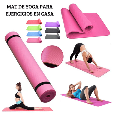 MAT PILATES CON ELASTICO PORTATIL MULTICOLOR