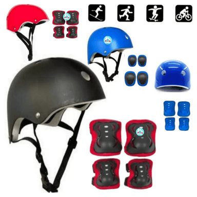 CASCO PROTECCIÓN CON RODILLERAS Y CODERAS MULTICOLOR - 1