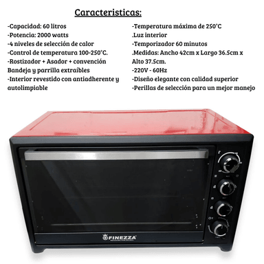 HORNO ELÉCTRICO FINEZZA 60 L FZ-3060HE - 3