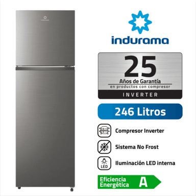 REFRIGERADORA INDURAMA TOP FREEZER CROMA 246LT RI-389I