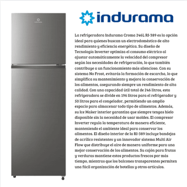 REFRIGERADORA INDURAMA TOP FREEZER CROMA 246LT RI-389I - 3