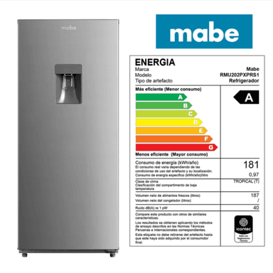 REFRIGERADORA MABE 187LT RMU202PXPRS1