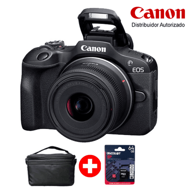 CAMARA CANON EOS R100 + 18-45MM IS STM GRATIS. ESTUCHE + MEM64GB - 1