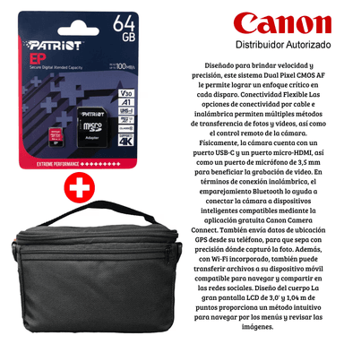 CAMARA CANON EOS R100 + 18-45MM IS STM GRATIS. ESTUCHE + MEM64GB - 4