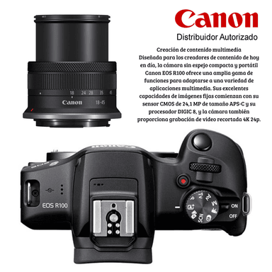 CAMARA CANON EOS R100 + 18-45MM IS STM GRATIS. ESTUCHE + MEM64GB - 5