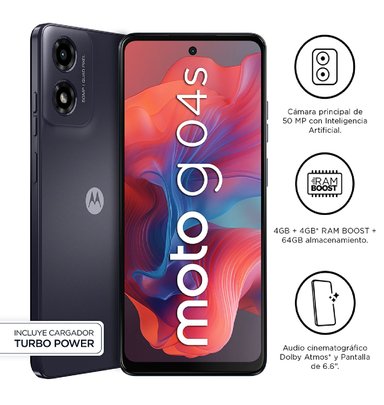 SMARTPHONE MOTOROLA MOTO G04S 128GB 4GB RAM - NEGRO