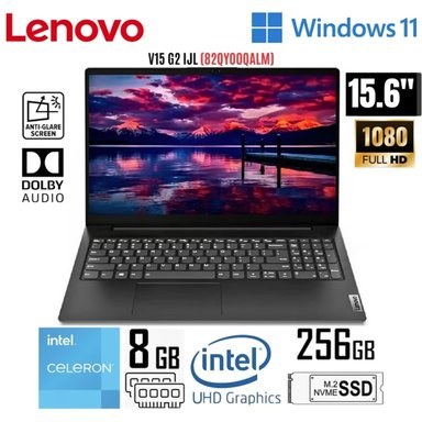LAPTOP LENOVO V15 G2 IJL INTEL CELERON N4500 8GB RAM 256GB SSD 15.6' FHD -NEGRO (82QY00SALM)