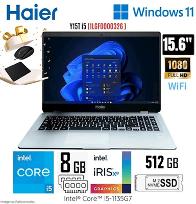 LAPTOP HAIER Y15TI5 INTEL CORE I5-1135G7 8GB RAM 512GB SSD