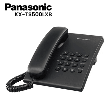 TELÉFONO FIJO PANASONIC ALÁMBRICO KX-TS500LXB – NEGRO